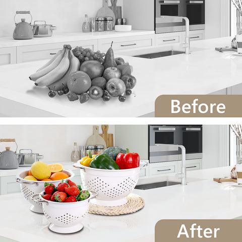 Hillbond conjunto de coladores 3 Qt para lavar verduras sin goteo.