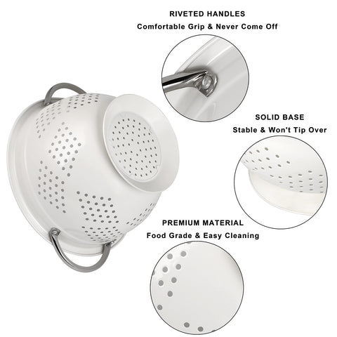 Hillbond conjunto de coladores 5 Qt para cocinar porciones grandes.