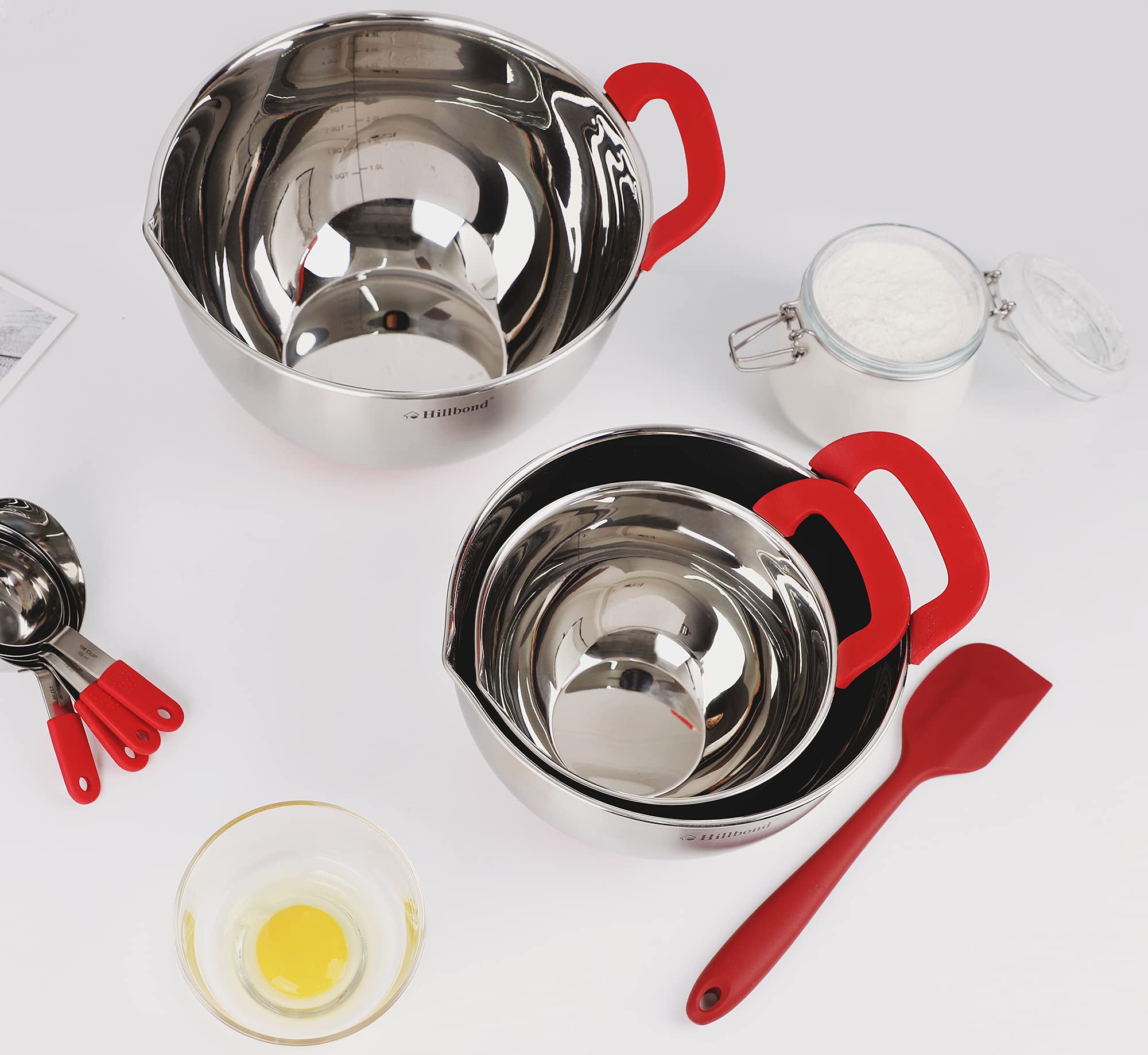 Hillbond juego de tazones apilables de 3 piezas para almacenamiento eficiente