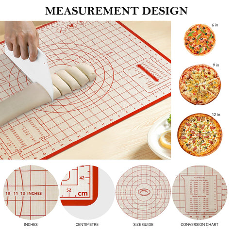 Hillmony mat de silicona para hornear 16x12, superficie antiadherente.