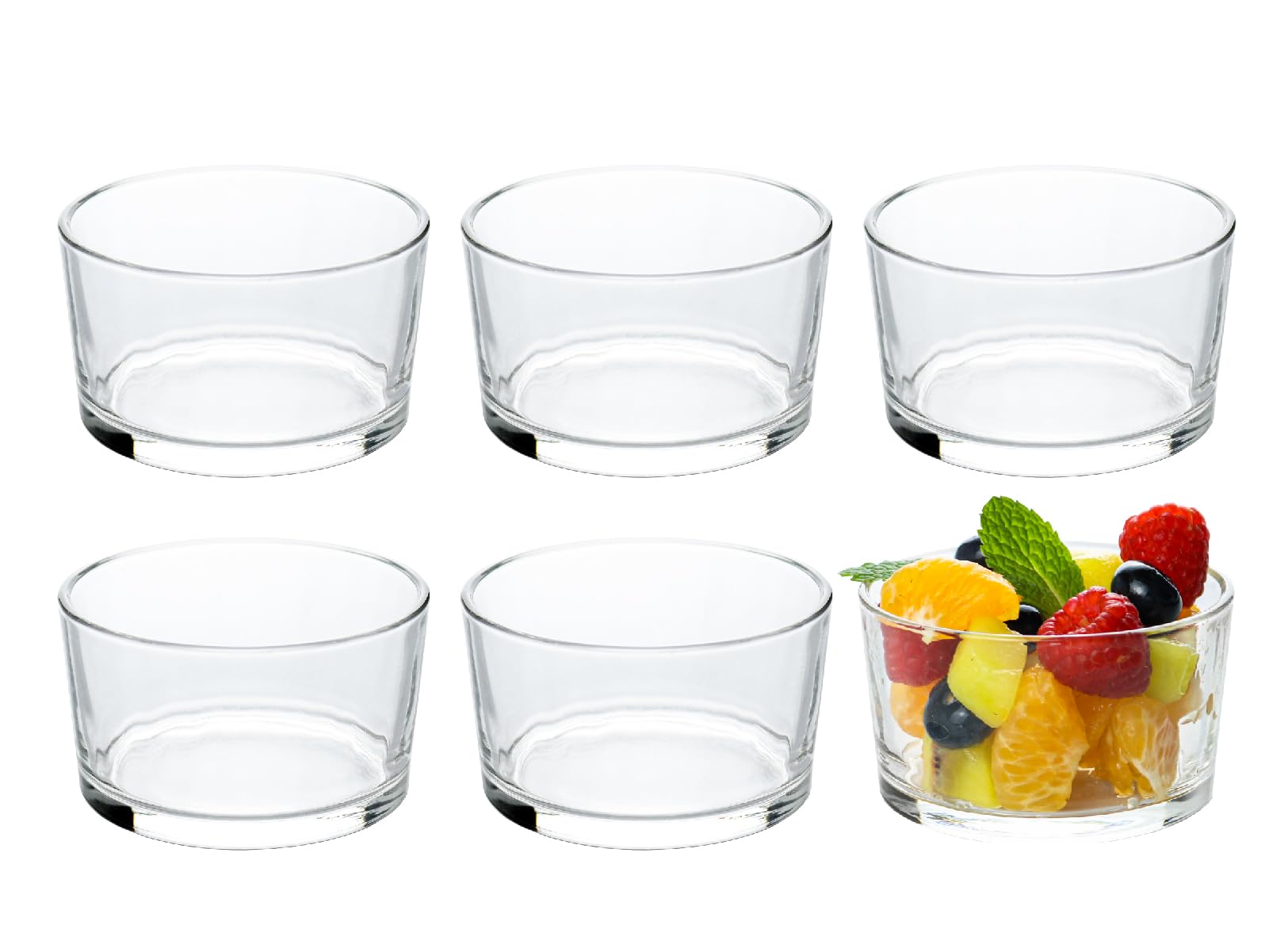 HillSpring cuenco pequeño de vidrio claro para salsas y aperitivos.