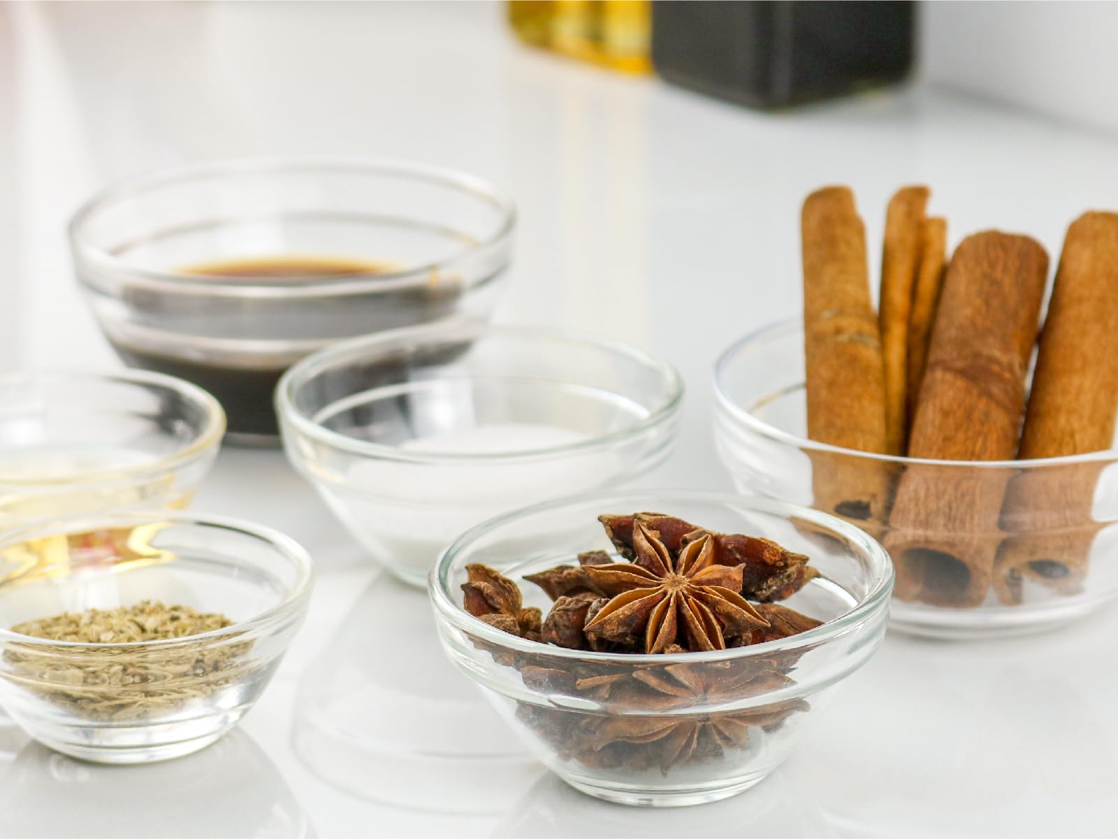 HillSpring tazones de vidrio para preparación de 3,5 oz, útiles para ingredientes picados
