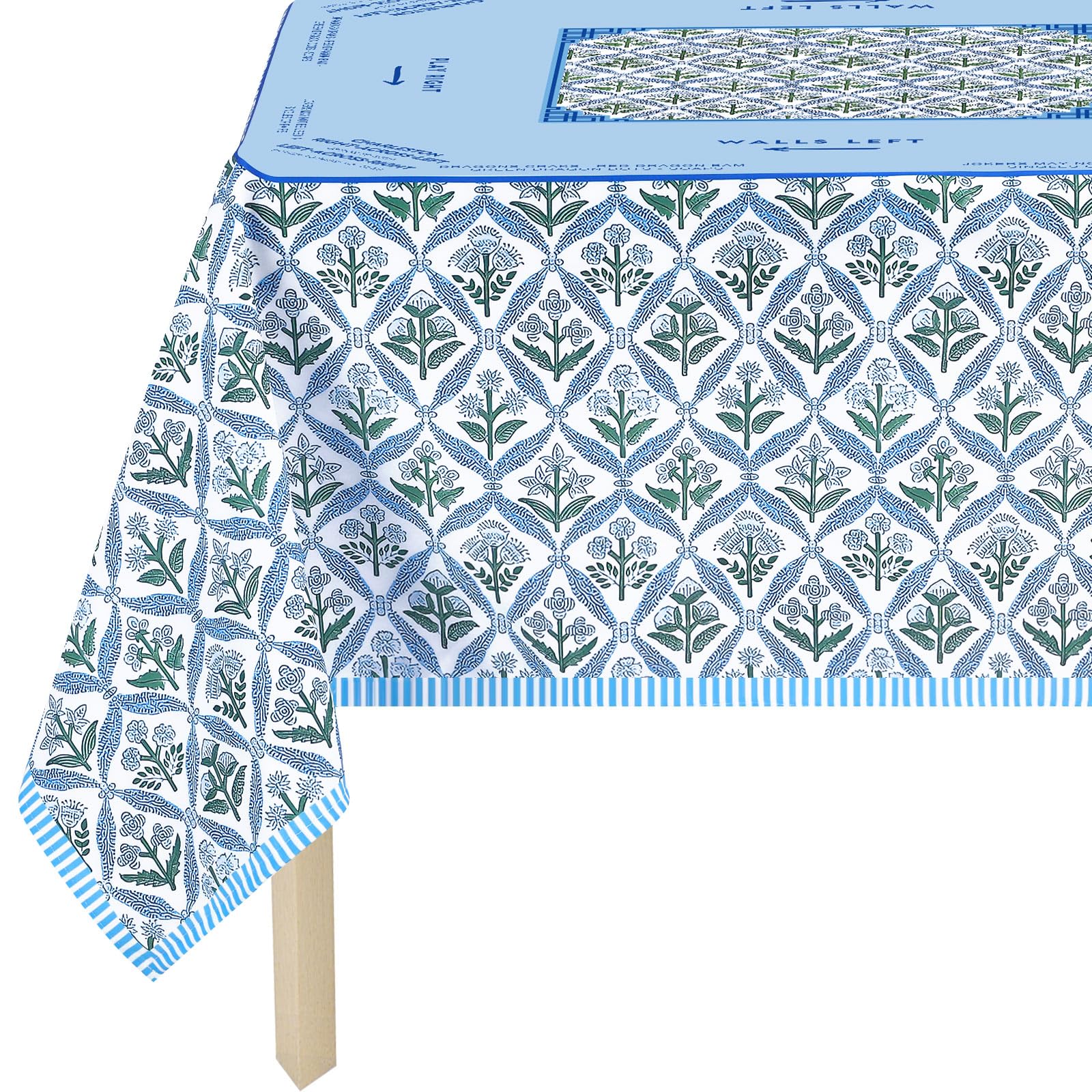 Mantel Hillsuren Mahjong con diseño central 29x29 para cobertura total en mesas