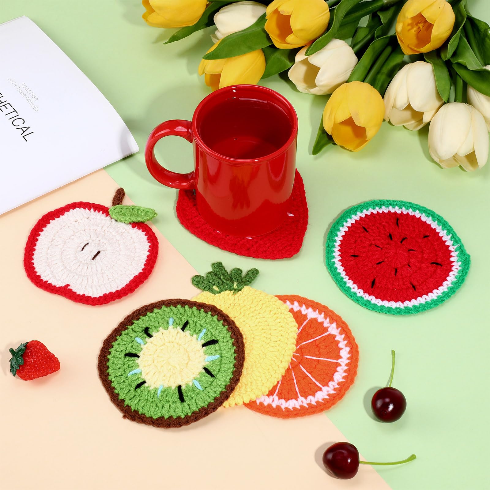 Hillsuren posavasos kiwi: diseño artesanal añade color y calidez