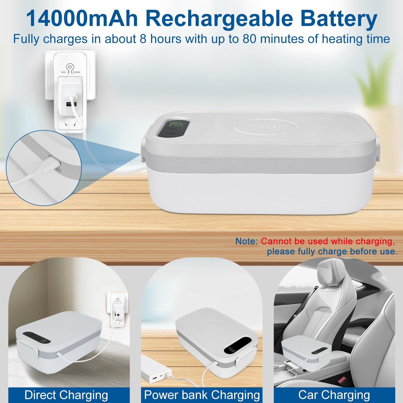 HimAoto capacidad 1L 4,2 tazas ideal para meriendas o almuerzos