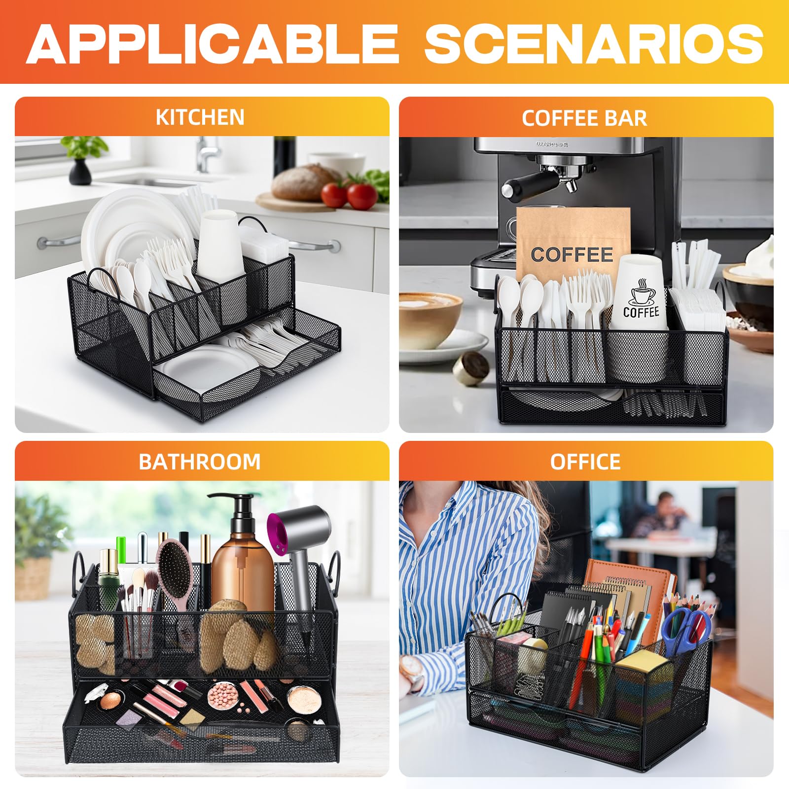 Himake organizador de platos de papel, asa portátil, ideal para transporte y picnic.