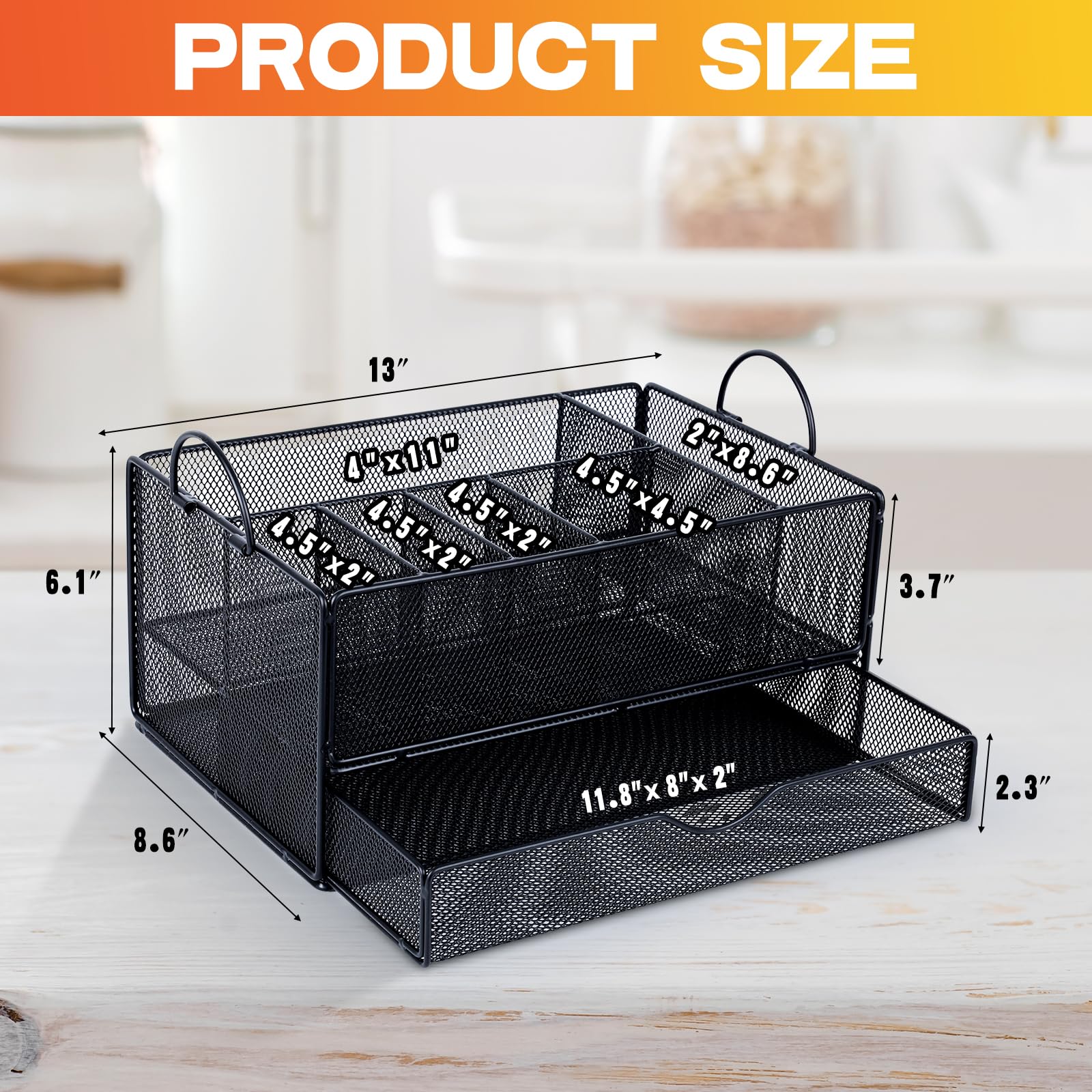 Himake organizador de platos de papel, con cajón, almacén para utensilios y cubiertos.