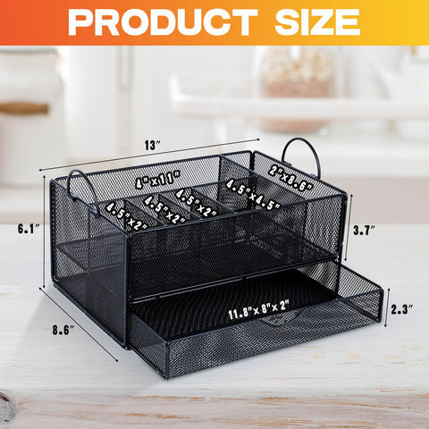 Himake organizador de platos de papel, con cajón, almacén para utensilios y cubiertos.