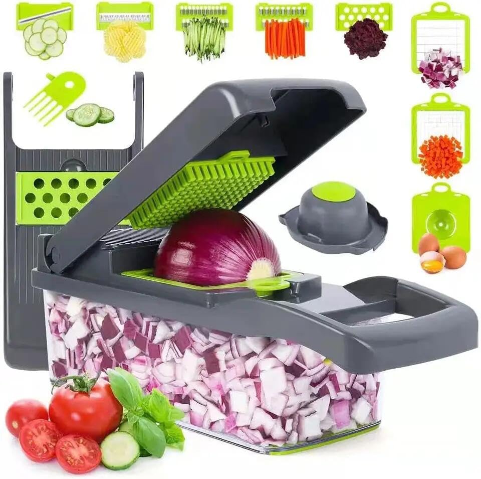 Himal's Premium Kitchen Multi 12-en-1, mandolina manual, cortes precisos para verduras.