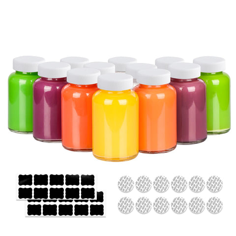 BOTELLAS HINGWAH de 120 ml con tapas, ideales para jugos y shots.