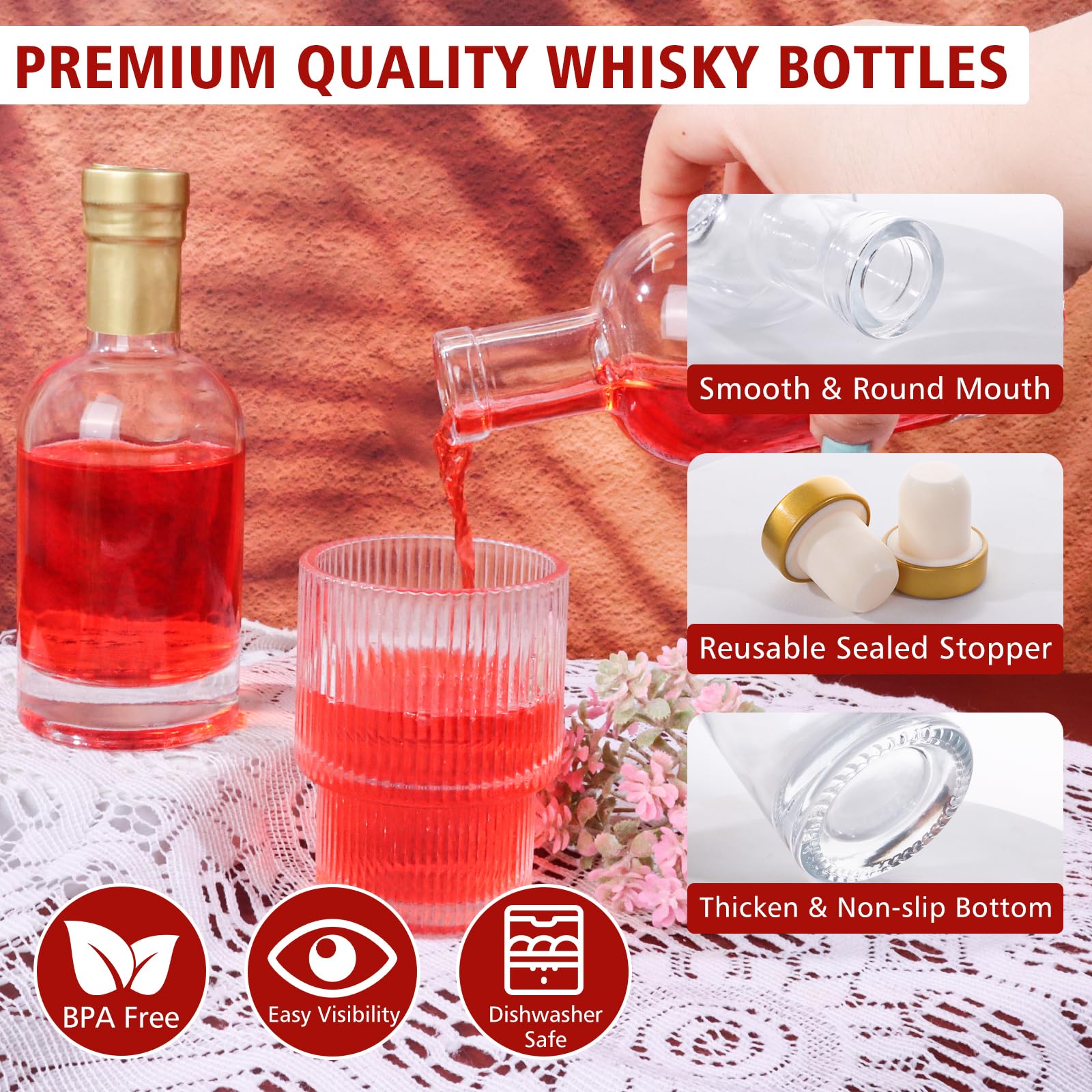 Botellas de vidrio HINGWAH para uso doméstico y regalos elegantes.