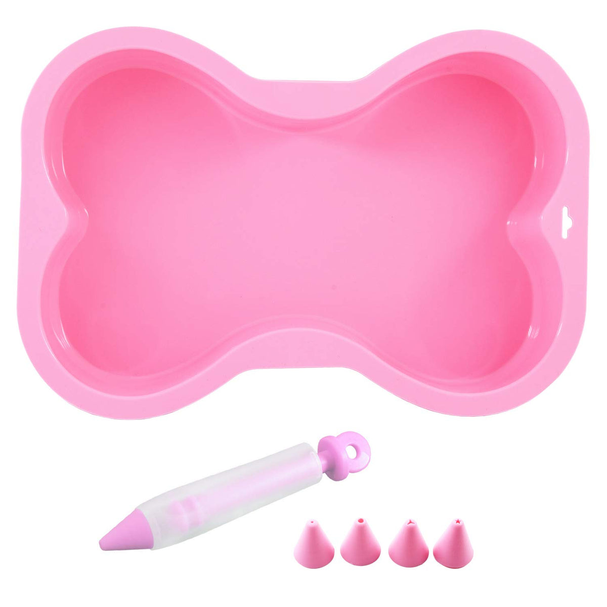 HINMAY moldeo hueso de silicona para pasteles caninos, opción segura y práctica.