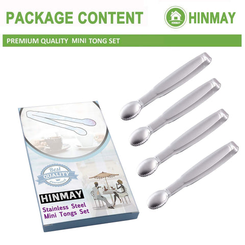Pinzas HINMAY mini de acero inoxidable para hielo, manejo seguro y limpio