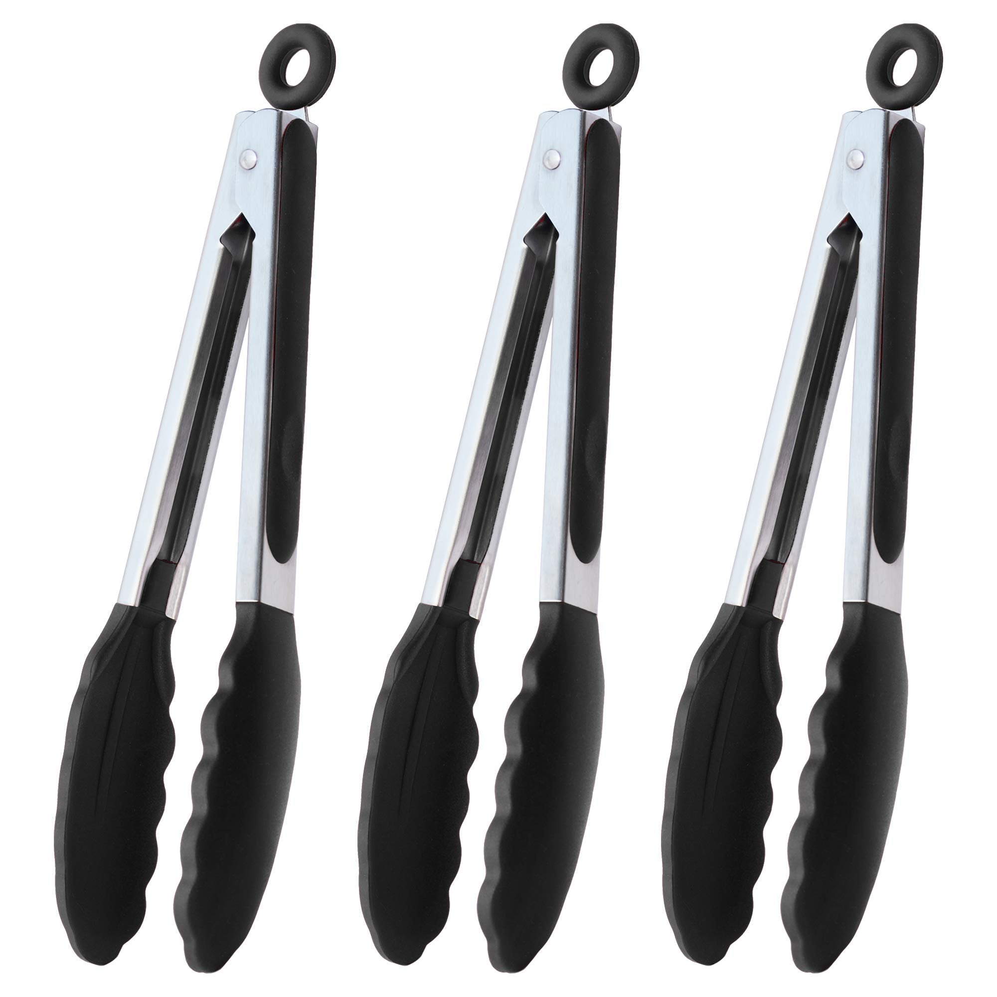 Pinzas HINMAY para servir de 9 pulgadas, ideales para platos y porciones.