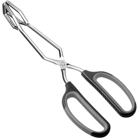 Pinzas tijera HINMAY de 10 pulgadas con mango negro para control preciso al grill.