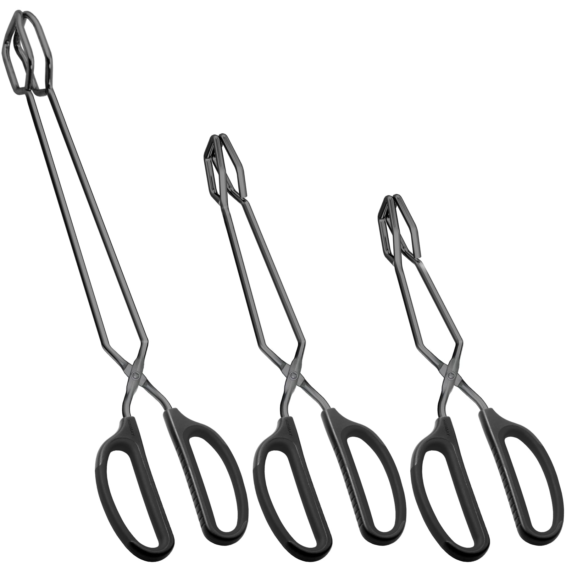 Tenazas HINMAY de 10 pulgadas con mango ergonómico para un agarre seguro durante la cocción.