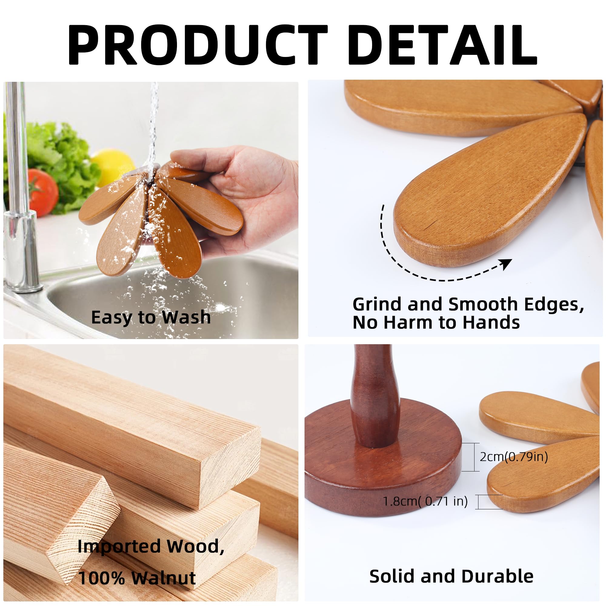 Hinpote Trivet Diseño Mágico, se abre solo para una colocación rápida y estable.