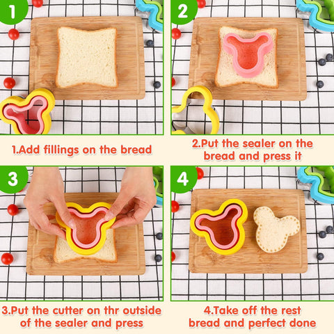 HINZER sándwich con forma dentro de un bento que fomenta apetito infantil