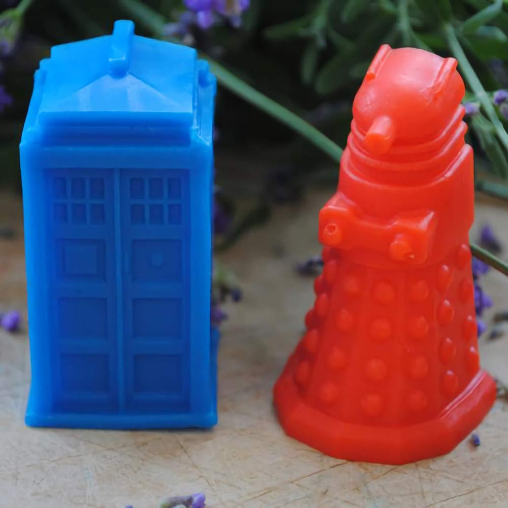 HiParty molde para jabón y barras de loción con forma TARDIS.