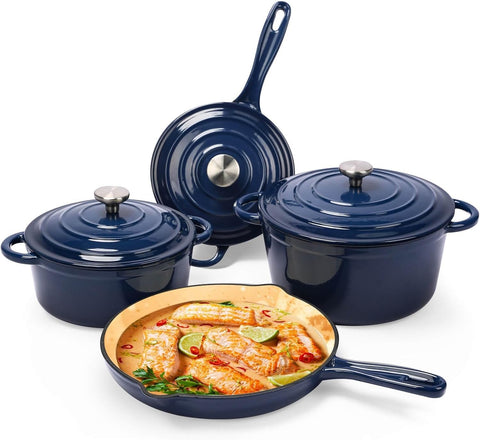 Hisencn olla holandesa grande 4.8 L con tapa para guisos abundantes.