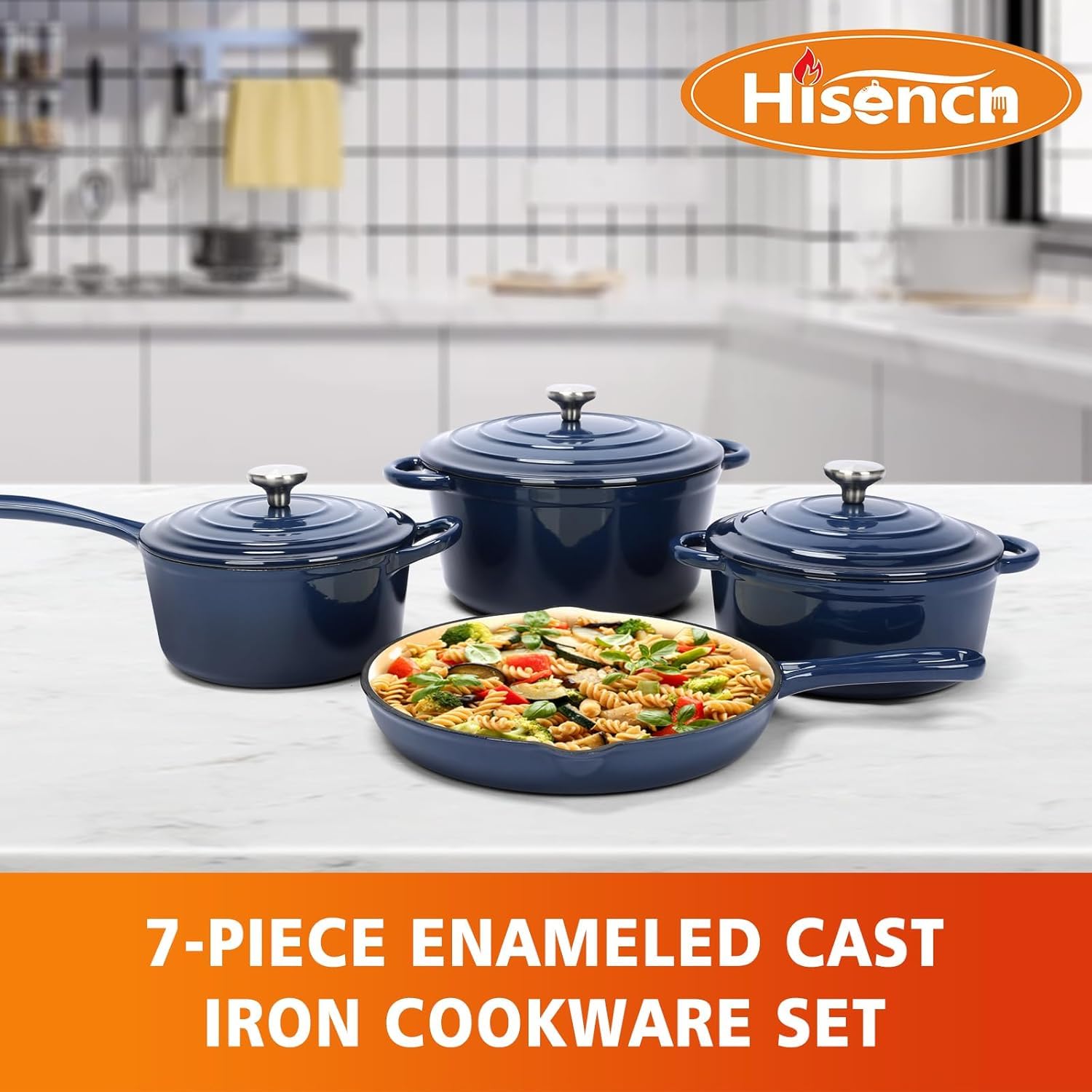 Hisencn olla holandesa pequeña 2.8 L con tapa para preparaciones rápidas.