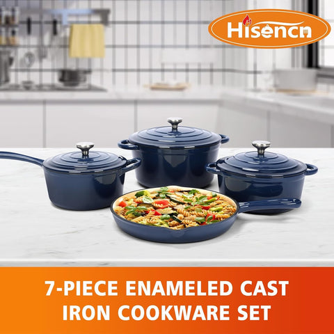 Hisencn olla holandesa pequeña 2.8 L con tapa para preparaciones rápidas.
