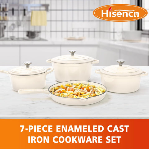 Olla holandesa grande de Hisencn 4,8 qt para guisos ricos y uniformes