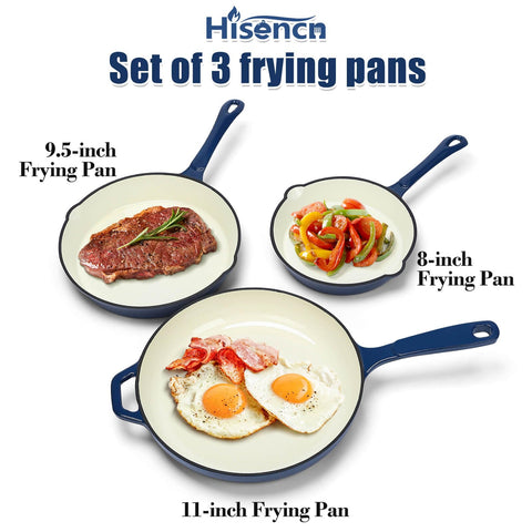 Hisencn sarten esmaltado 9-5p excesso para salteados jugosos.