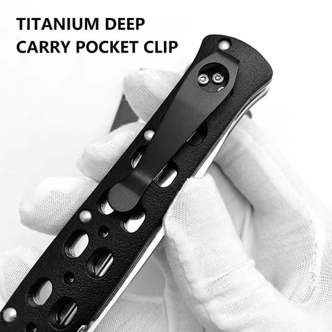 hiSpkNix clip titanio profundo para Spyderco C11, agarre cómodo diario.