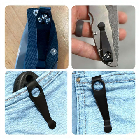 hiSpkNix clip titanio profundo para Spyderco Paramilitary 2, fijación fiable.