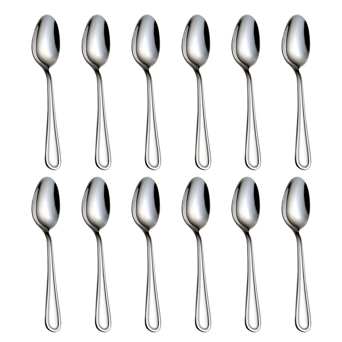 Cucharas de té HISSF de acero inoxidable 18/0, set de 12, aptas para lavavajillas.