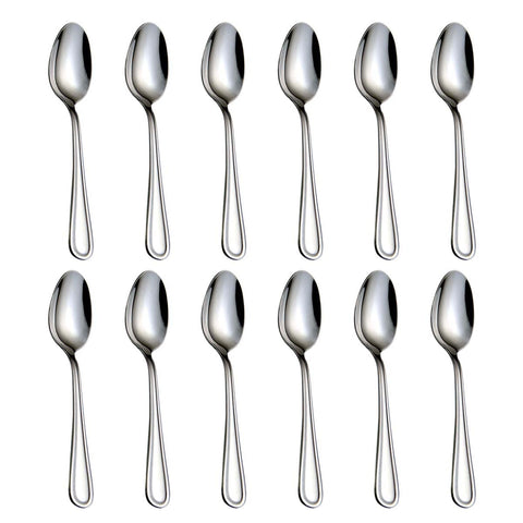Cucharas de té HISSF de acero inoxidable 18/0, set de 12, aptas para lavavajillas.