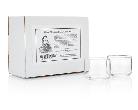Conjunto de dos vasos Negroni HISTORY COMPANY, enfoque vintage, perfecto para presentaciones de cócteles en casa.