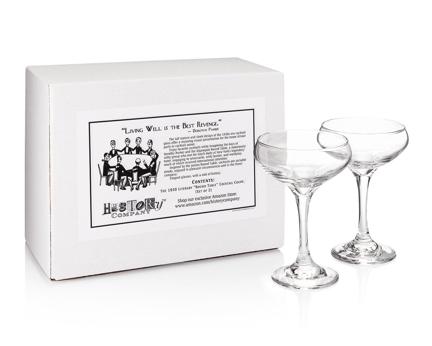 HISTORY COMPANY copa coctel borde ancho elegante con equilibrio para cocteles tipo martini.