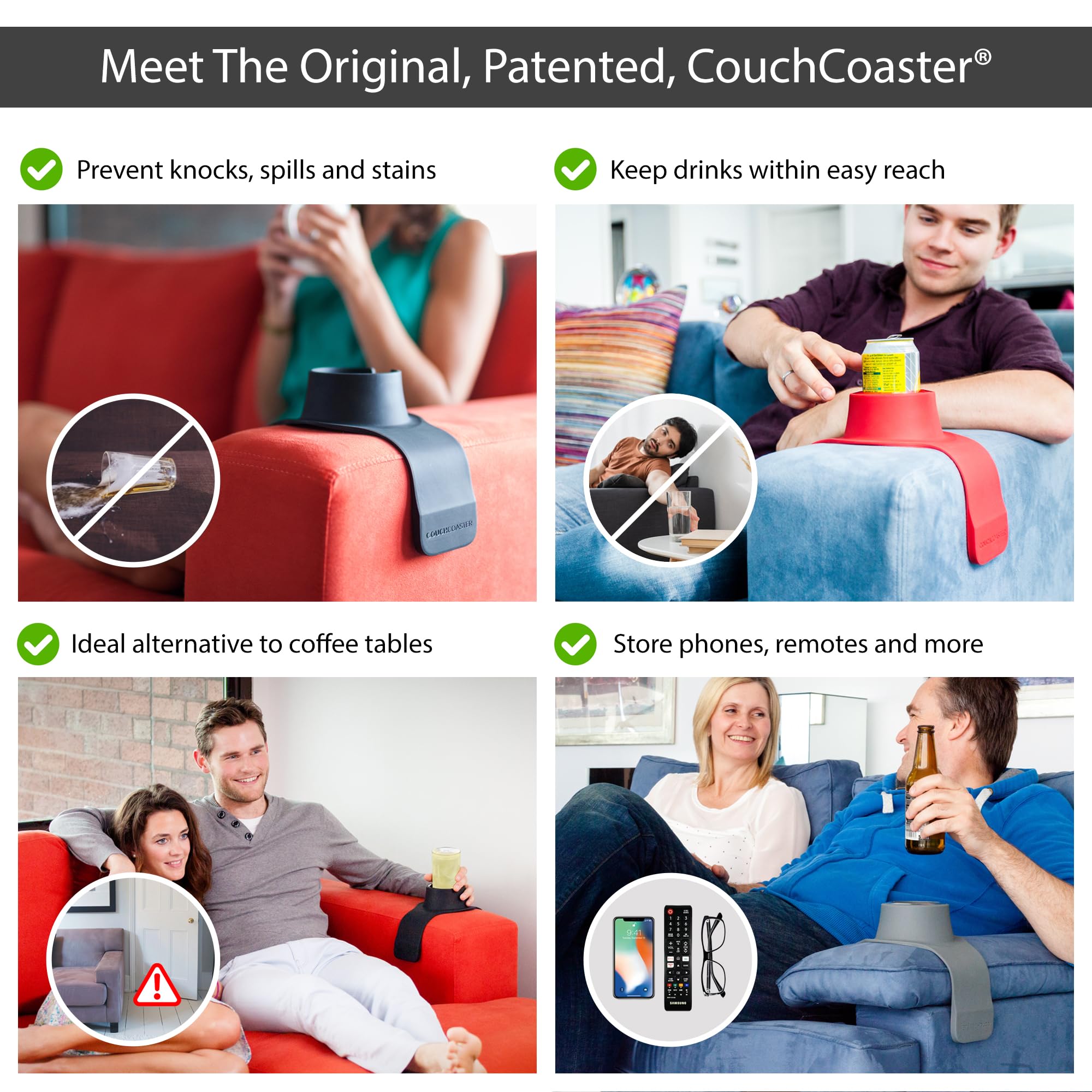 Base antideslizante del CouchCoaster para sofá, evita deslizamientos.