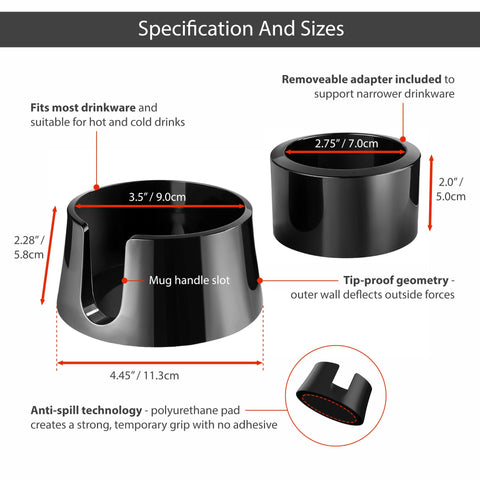 TableCoaster adaptador para bases estrechas de latas y botellas