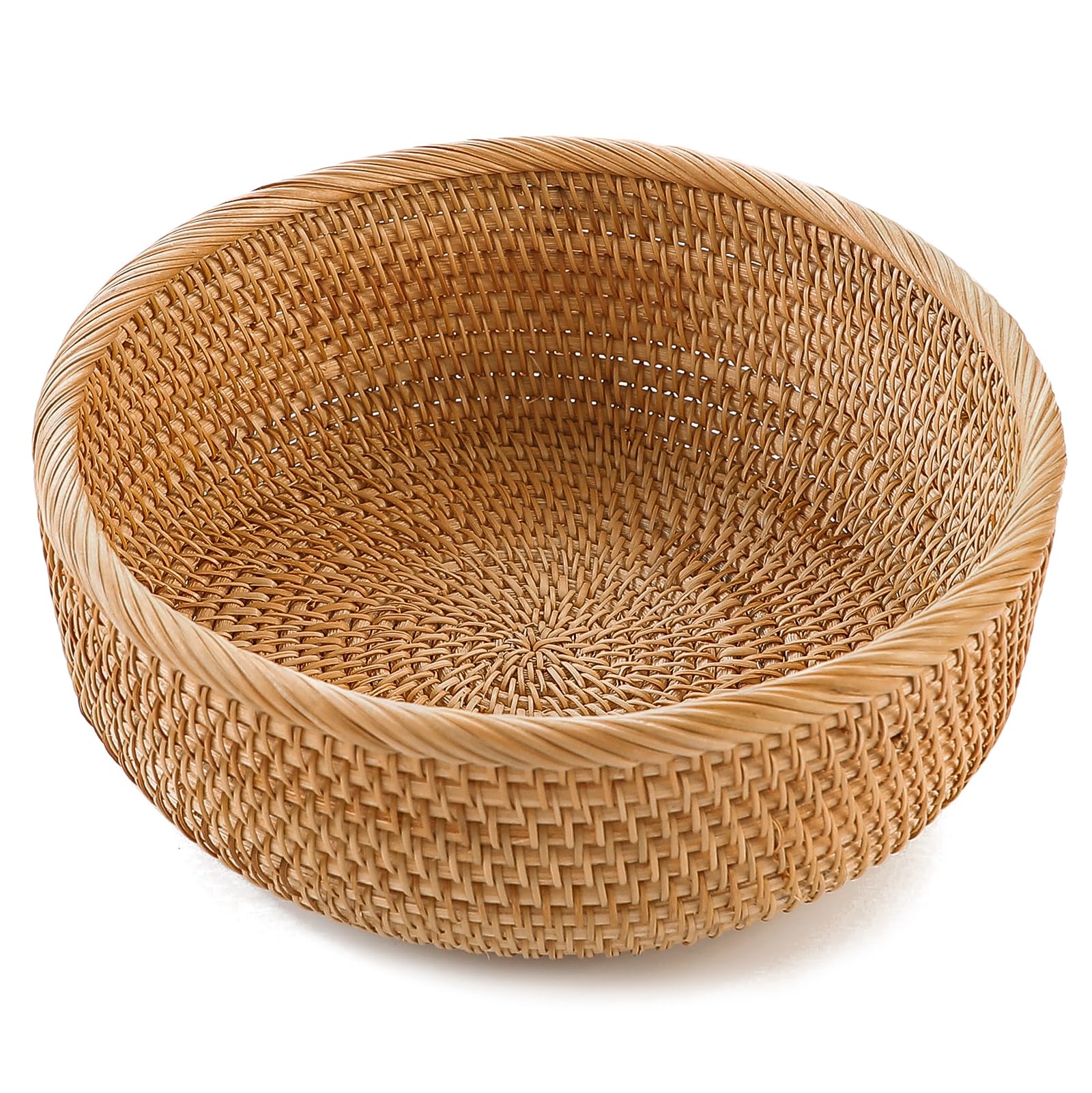 Hitomen cesta de rattan mediana para pan y fruta, estilo natural.
