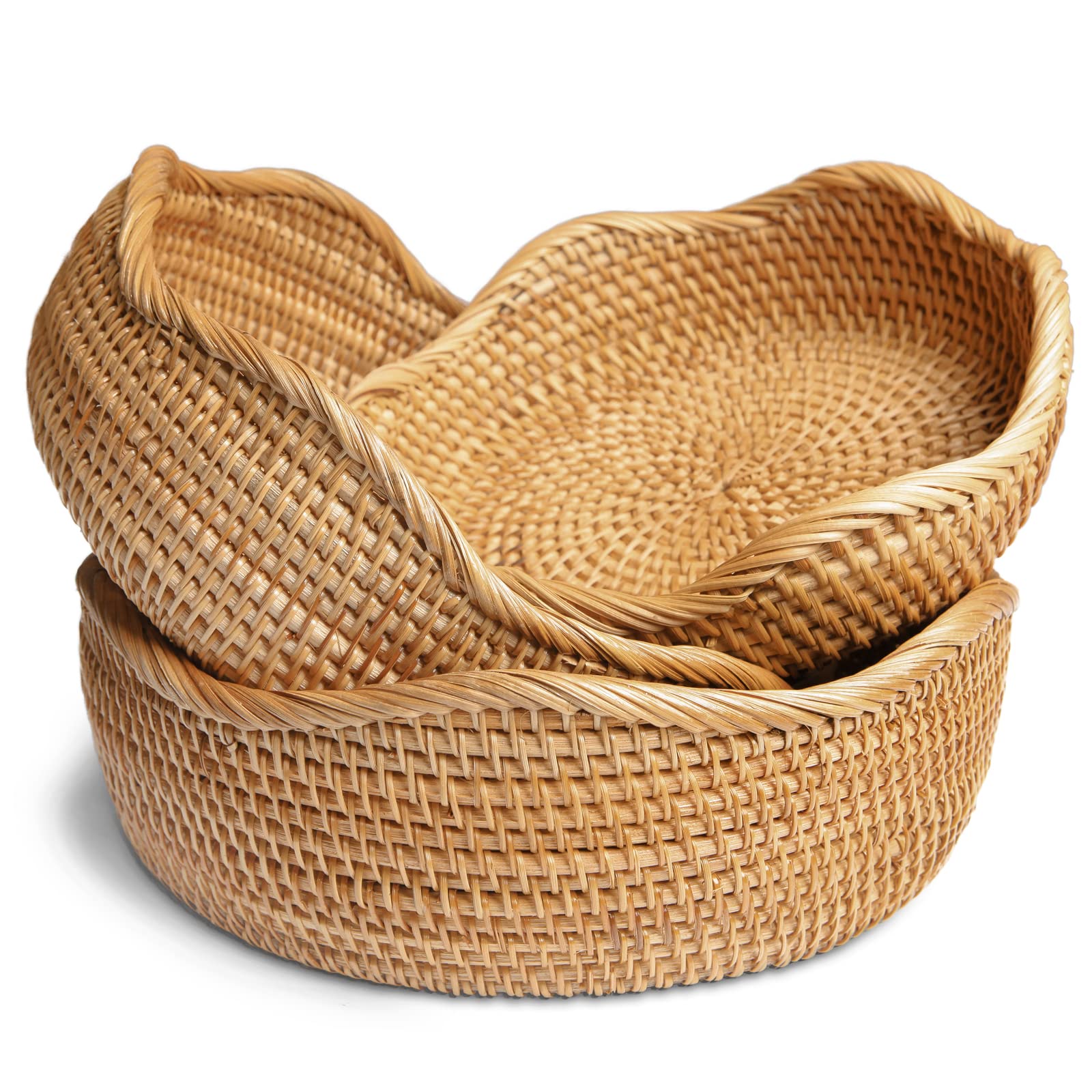 Cesta HITOMEN para pan en ratán, ideal para servir y organizar la encimera.