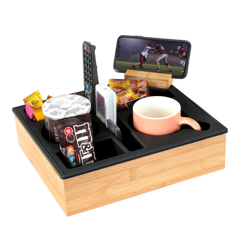 Hitseon bandeja para sofá porta-tazas, útil para bebidas y snacks