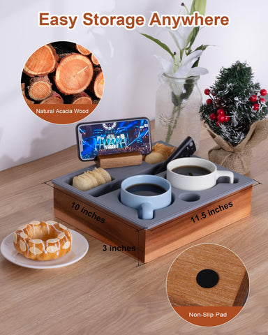 Hitseon base de madera de acacia con acabado natural y antideslizante