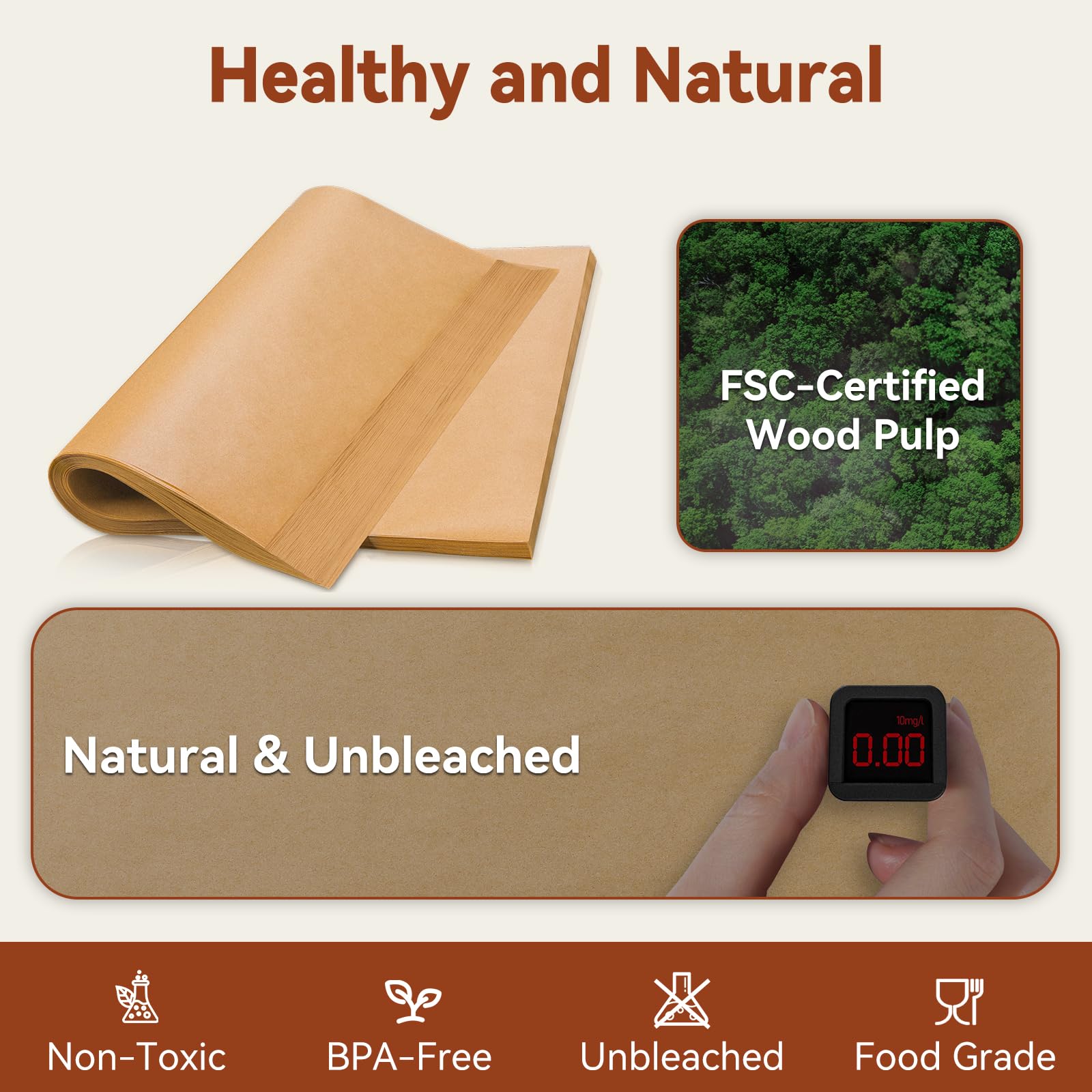HIWARE 200 hojas de pergamino antiadherente para hornear y preparar