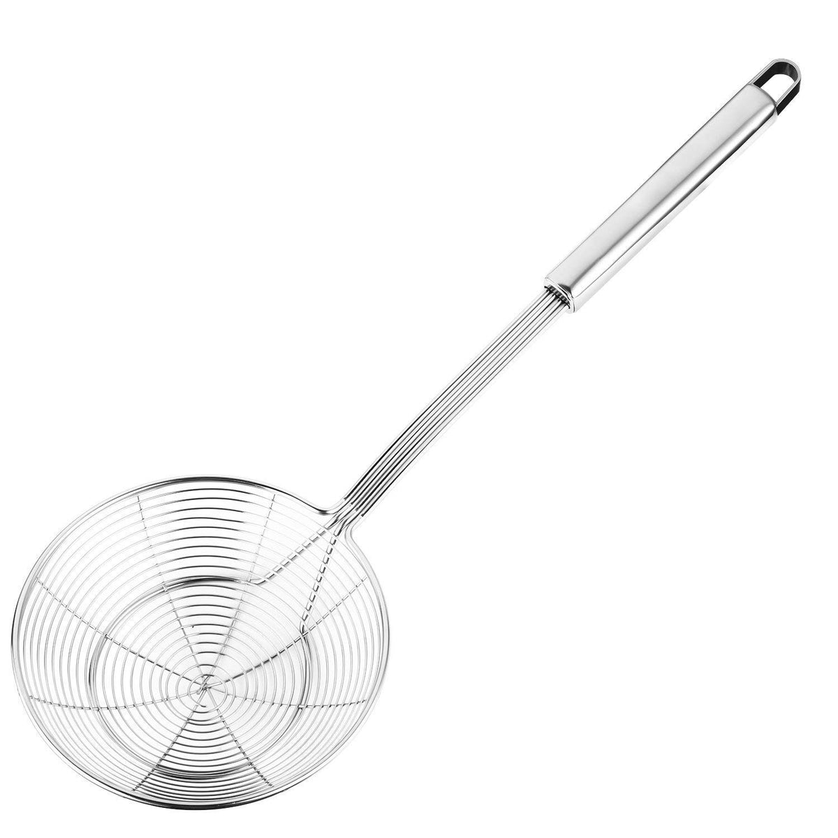 HIWARE colador-araña de 7 pulgadas con mango largo para freír sin salpicaduras.