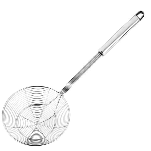 HIWARE colador-araña de 7 pulgadas con mango largo para freír sin salpicaduras.