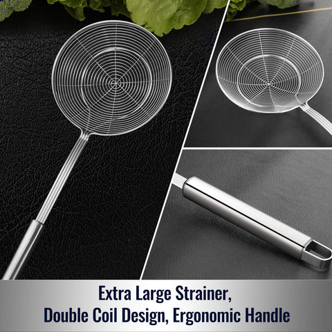 HIWARE colador-araña con doble resorte para mayor resistencia en cocina.