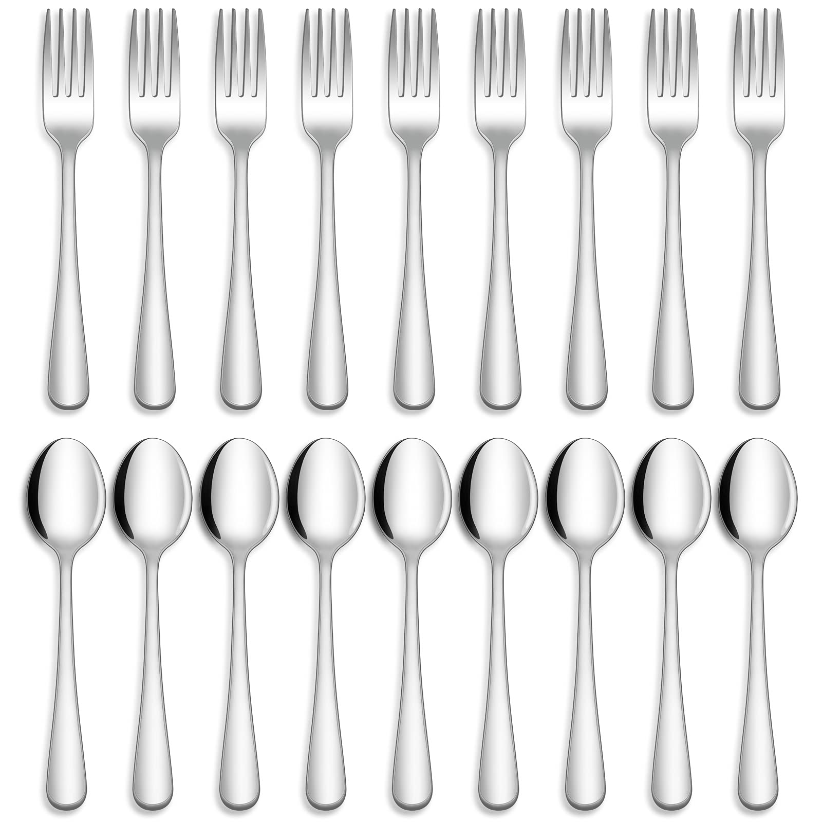HIWARE cubiertos 24 piezas con acabado espejo, ideales para comidas diarias.