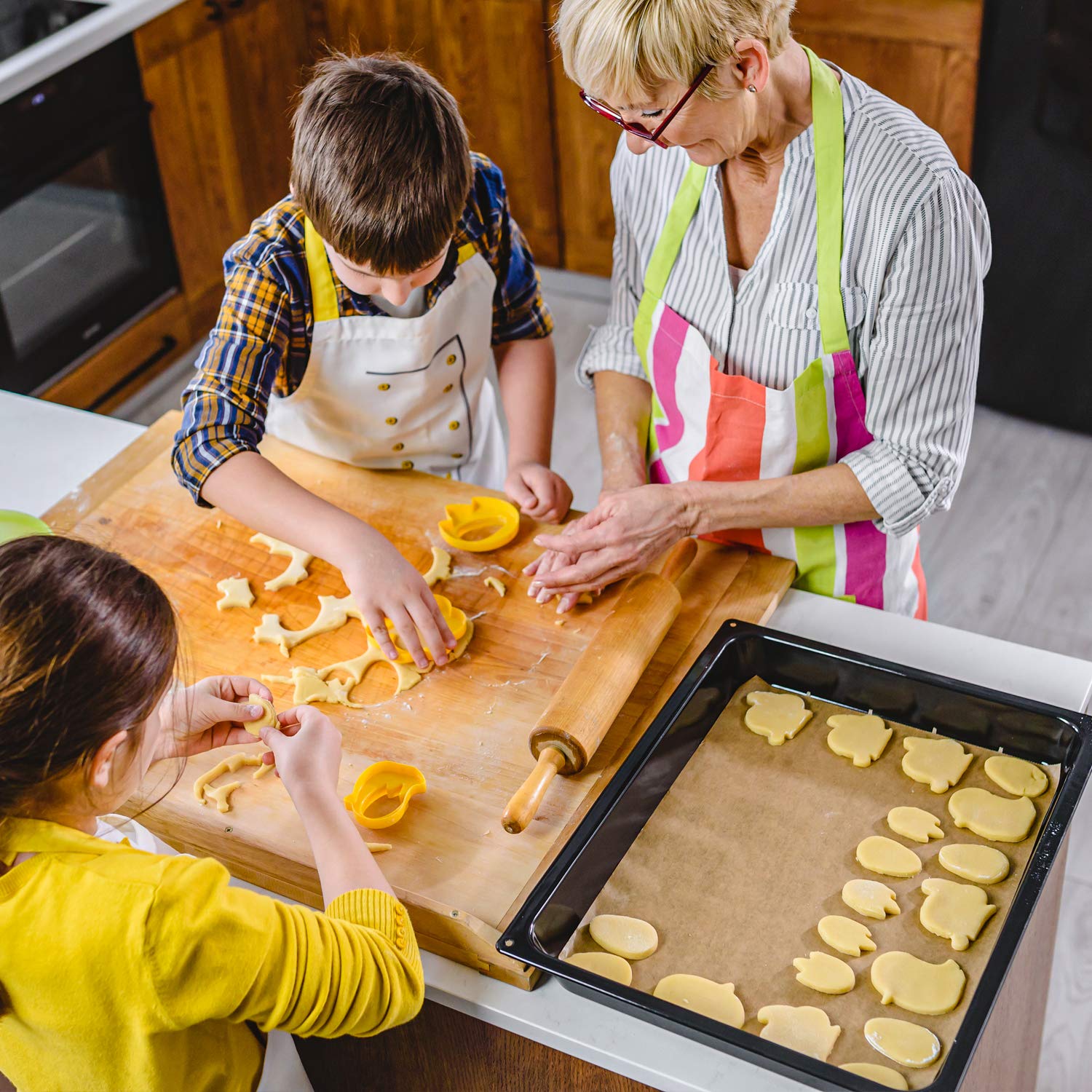 HIWARE papel de hornear para bandejas tipo cuarto de hoja, perfecto para galletas y pasteles.