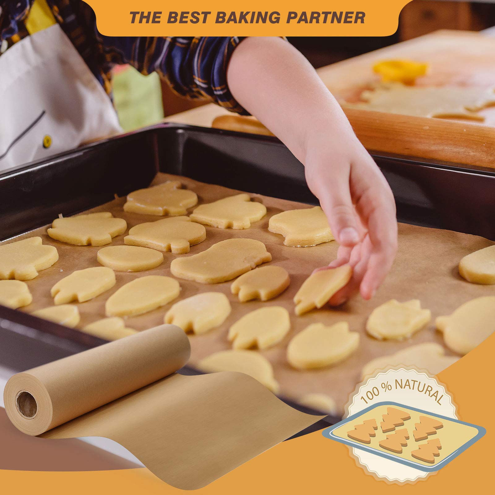 HIWARE papel pergamino apto para horno y microondas hasta 450F