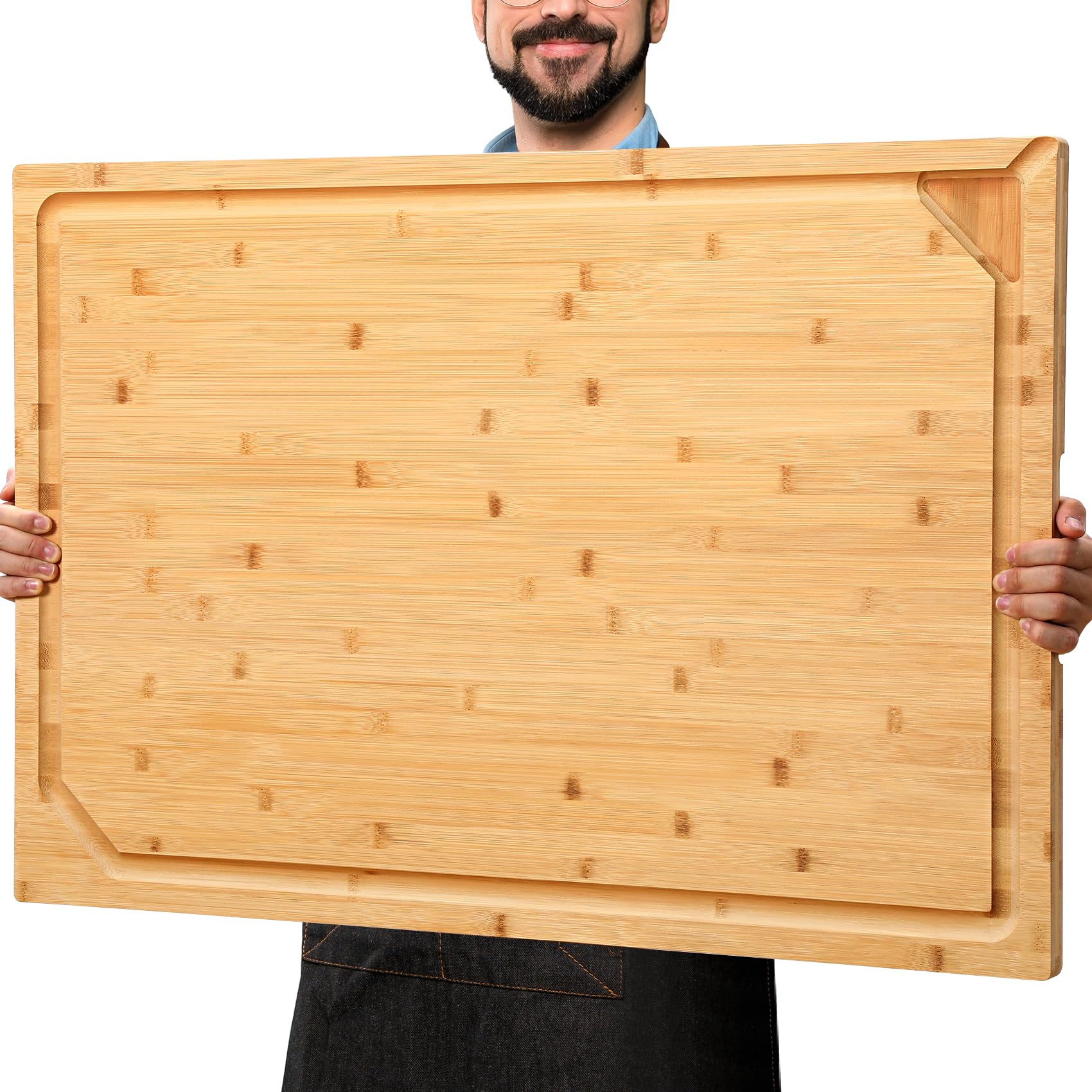 Tabla HIWARE de bambú 36x24, vista general para preparación amplia.