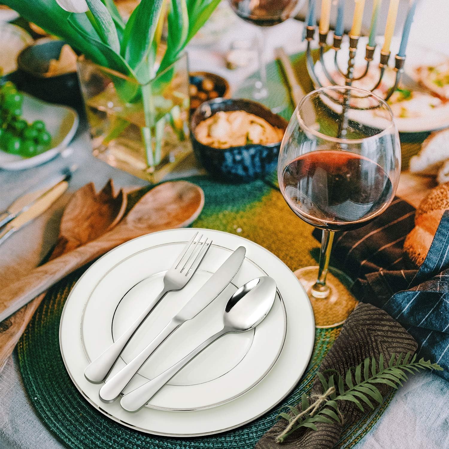 HIWARE tenedores de cena, aptos para lavavajillas, limpieza fácil y rápida.