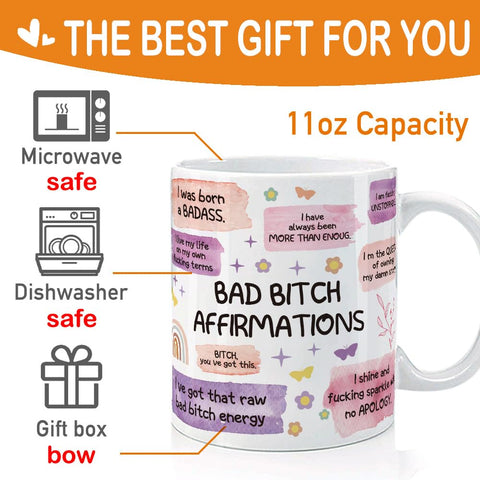 Taza HIWERAN apta para lavavajillas y microondas sin perder color.